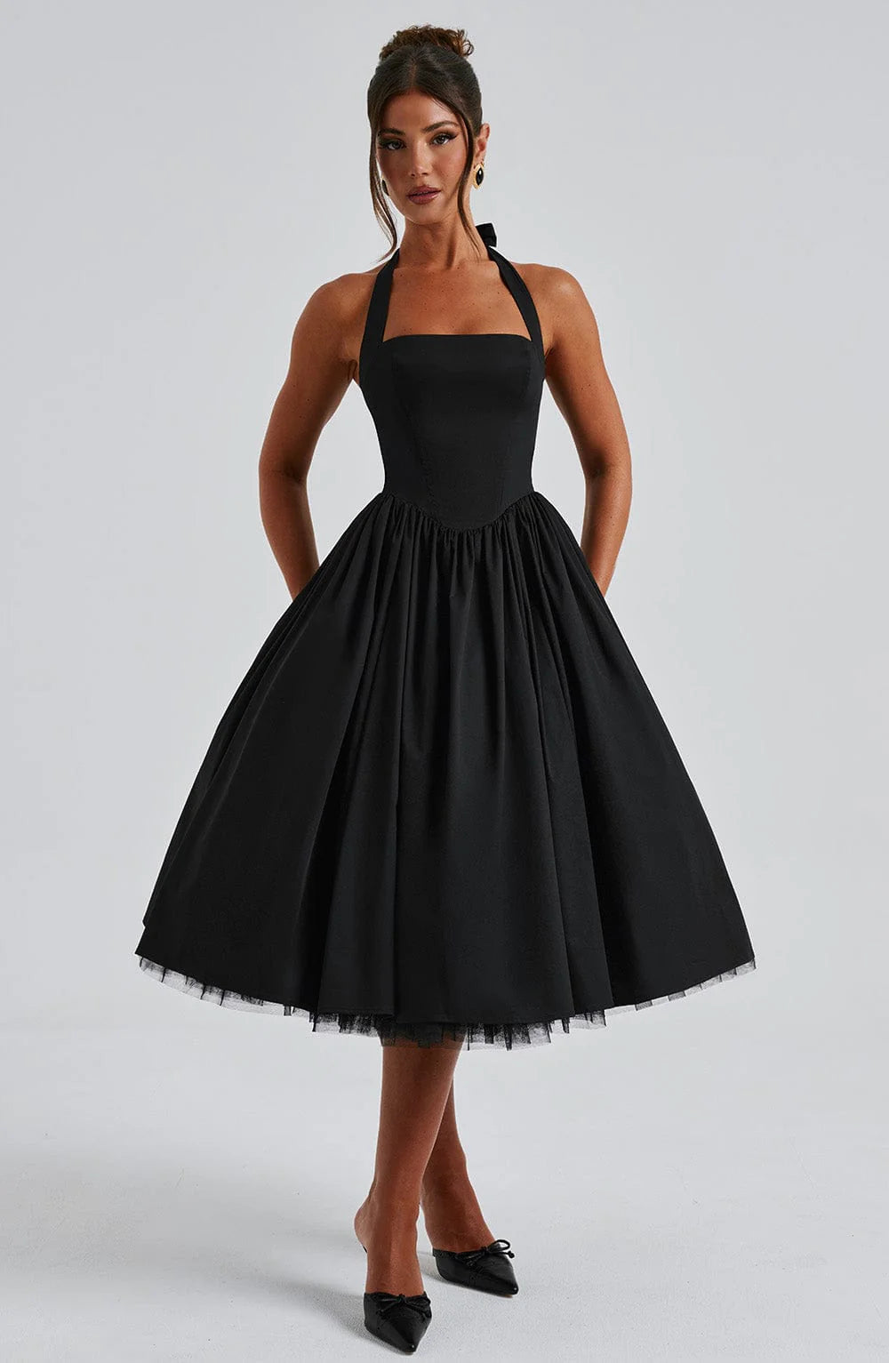 EVANA MIDI DRESS – BLACK