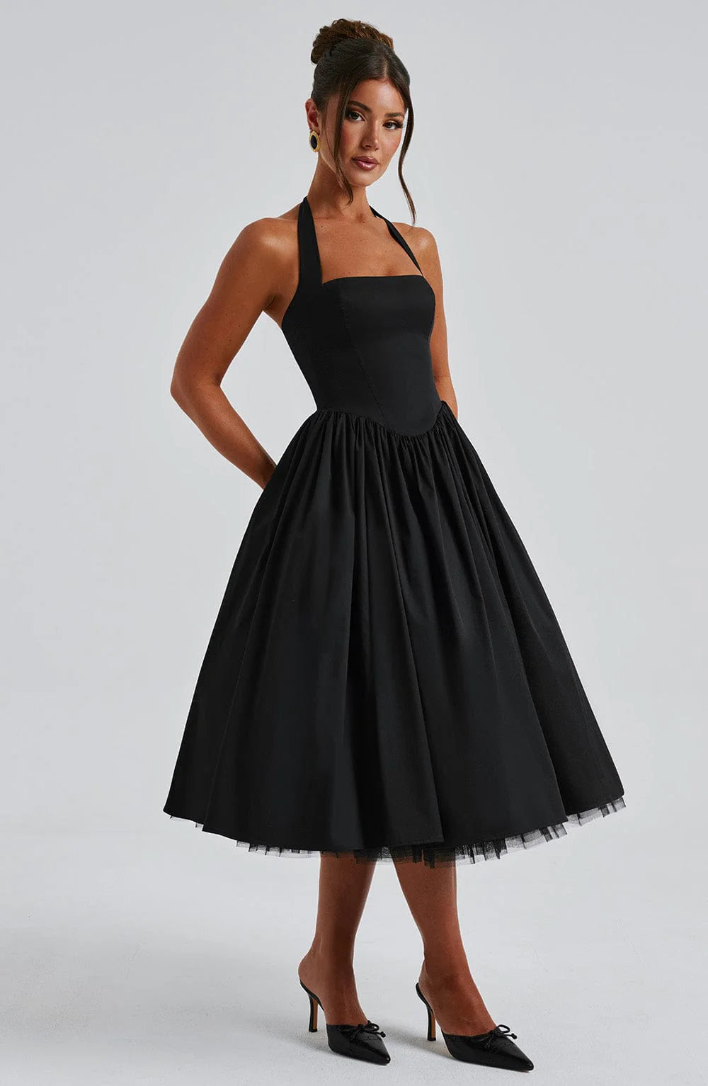 EVANA MIDI DRESS – BLACK