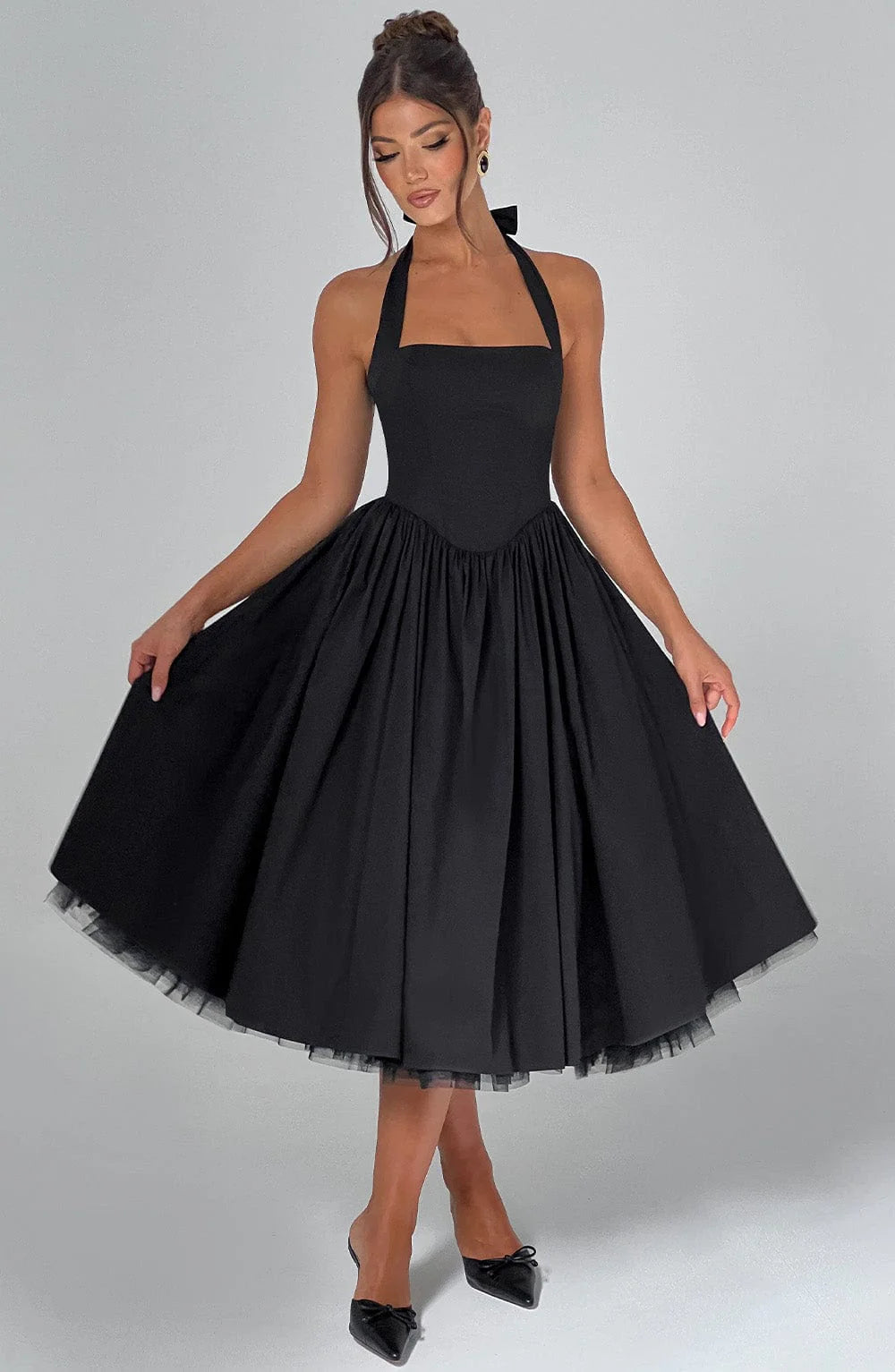 EVANA MIDI DRESS – BLACK