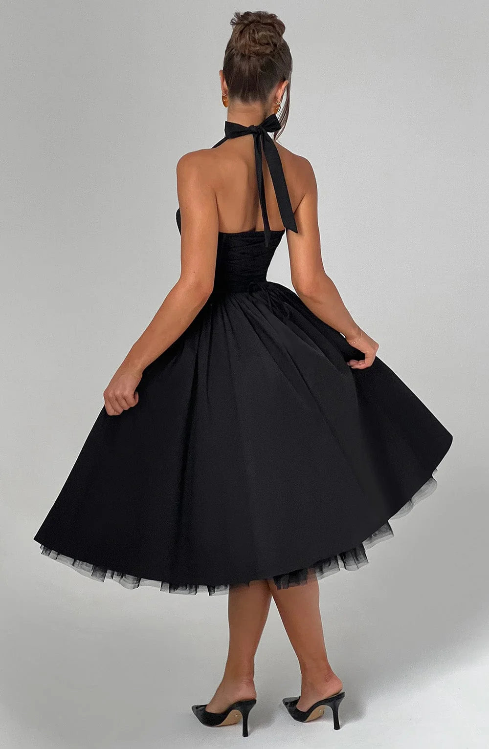 EVANA MIDI DRESS – BLACK
