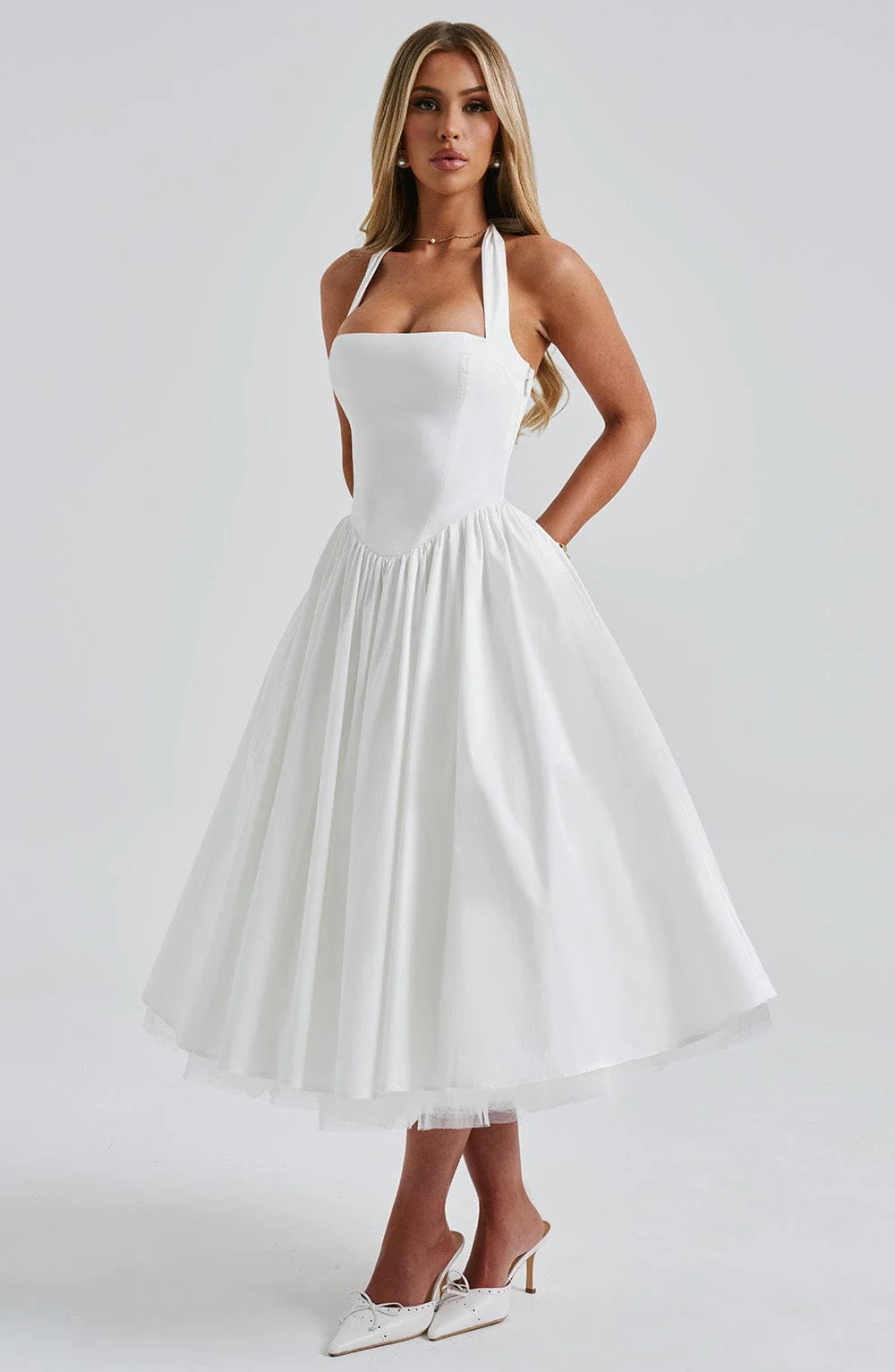 EVANA MIDI DRESS – IVORY