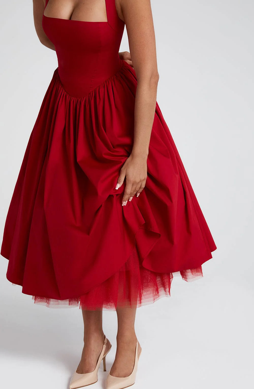 EVANA MIDI DRESS – RED