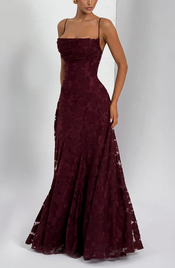 FRANCIS MAXI DRESS – CHERRY LACQUER