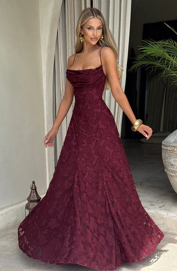 FRANCIS MAXI DRESS – CHERRY LACQUER