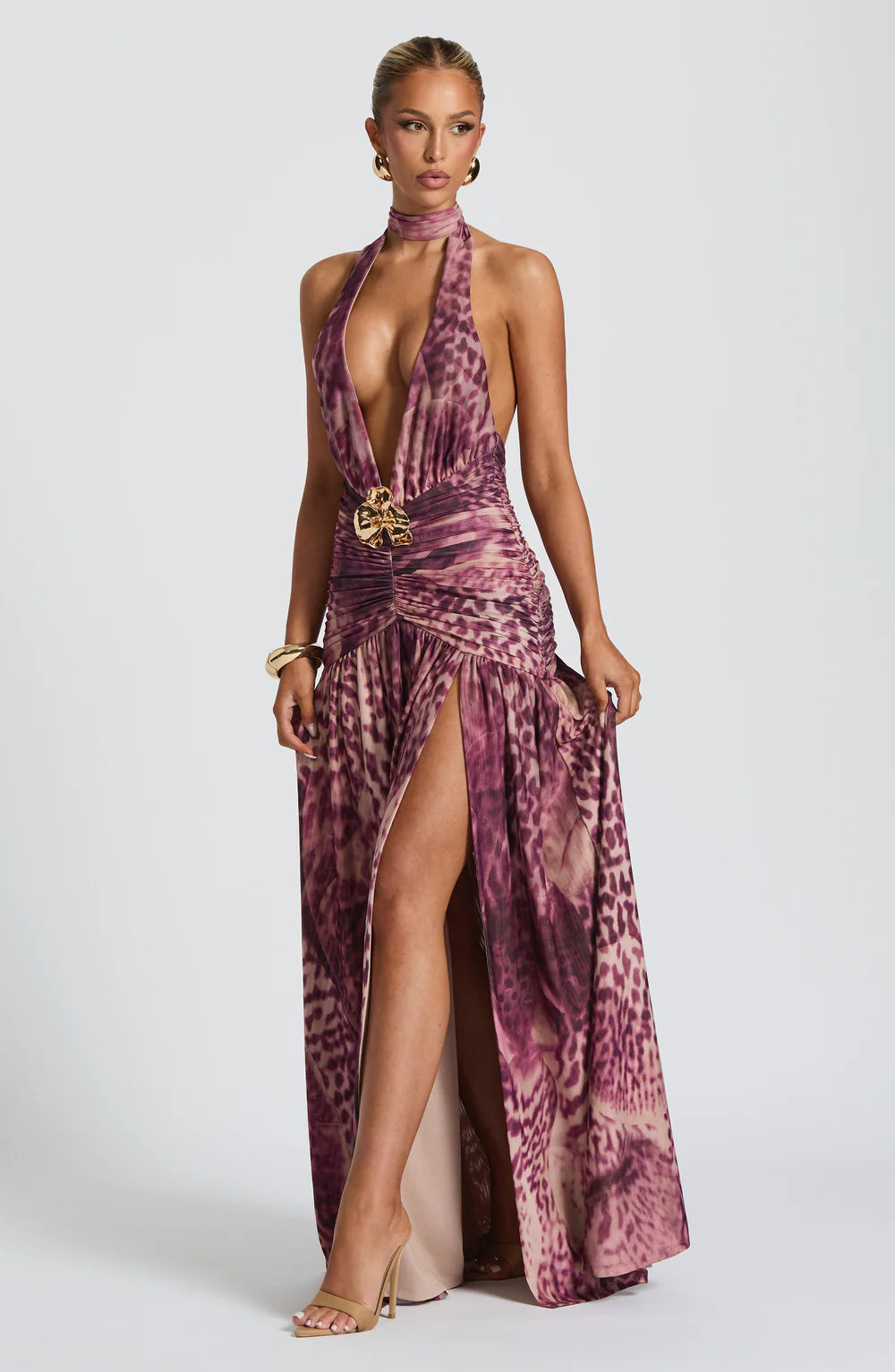 MELANIA MAXI DRESS - MAGENTA ORCHID PRINT
