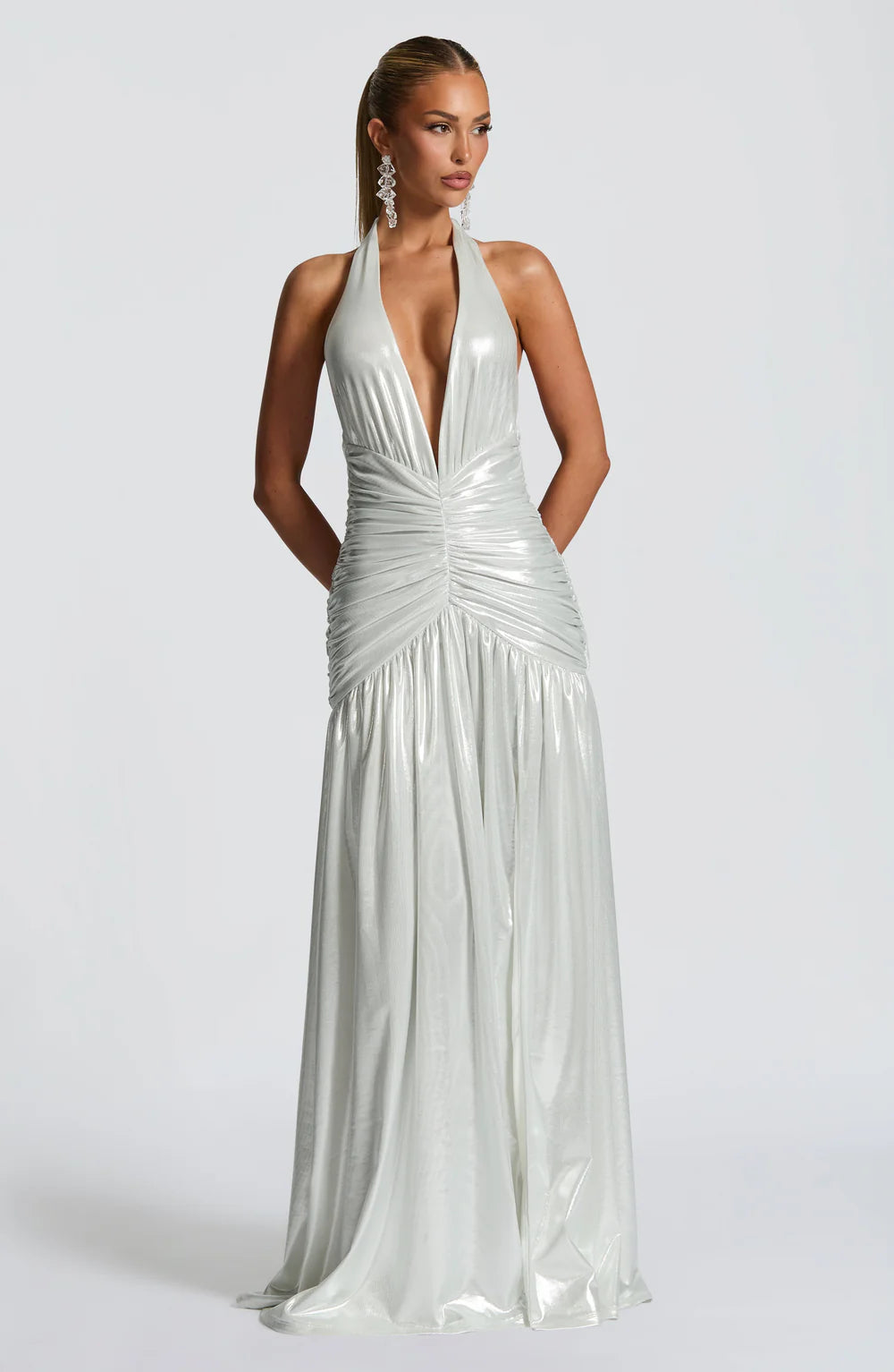 MELANIA MAXI DRESS - SILVER