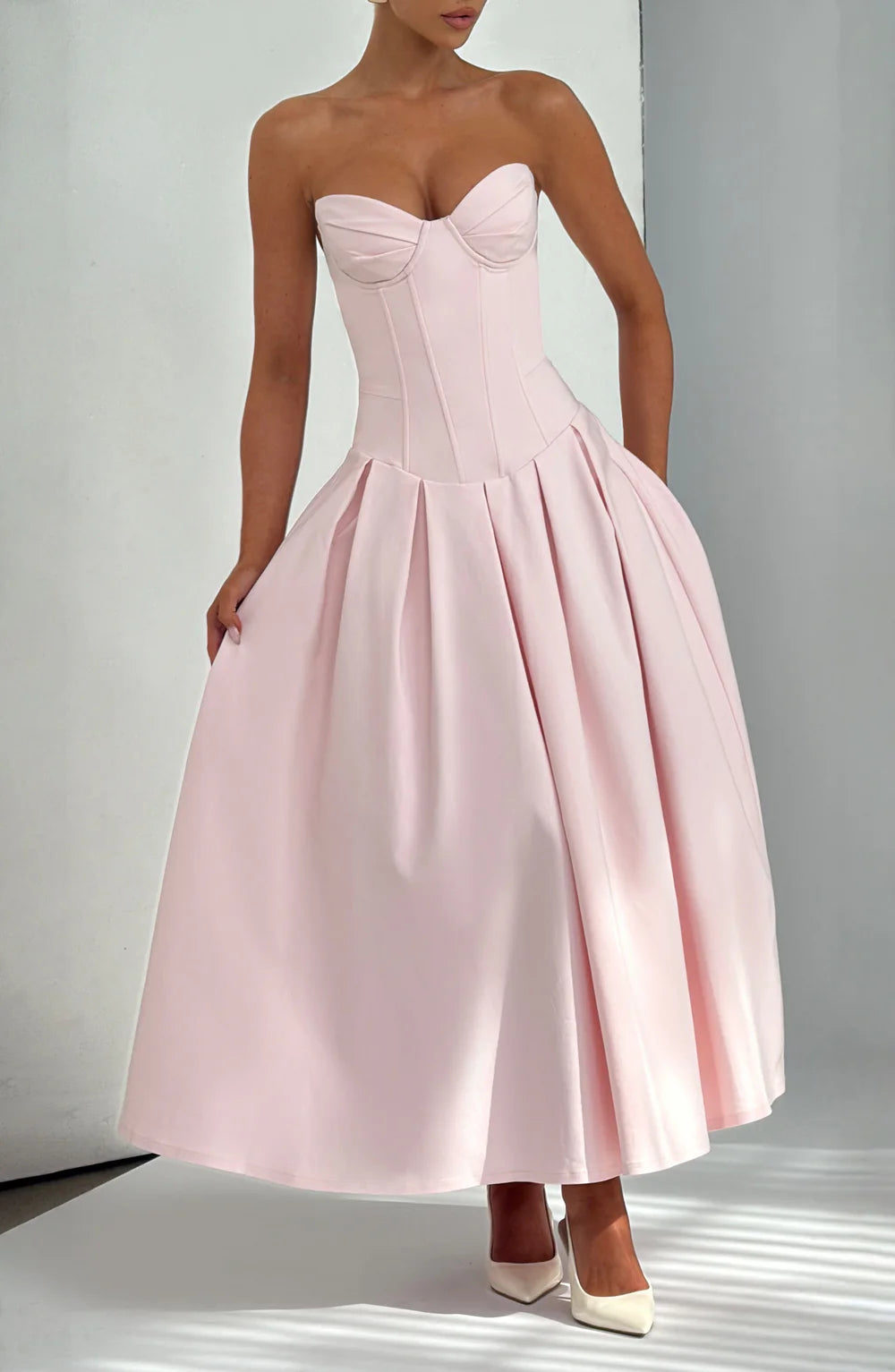CAMILLE MIDI DRESS – BLUSH