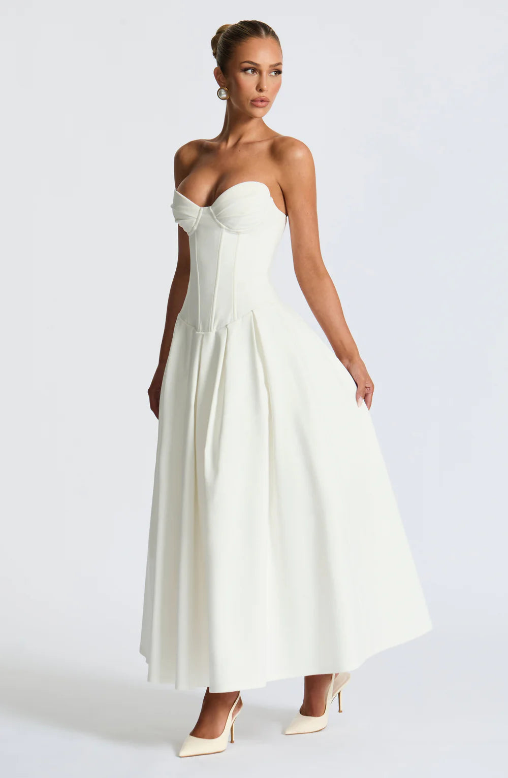 CAMILLE MIDI DRESS – IVORY