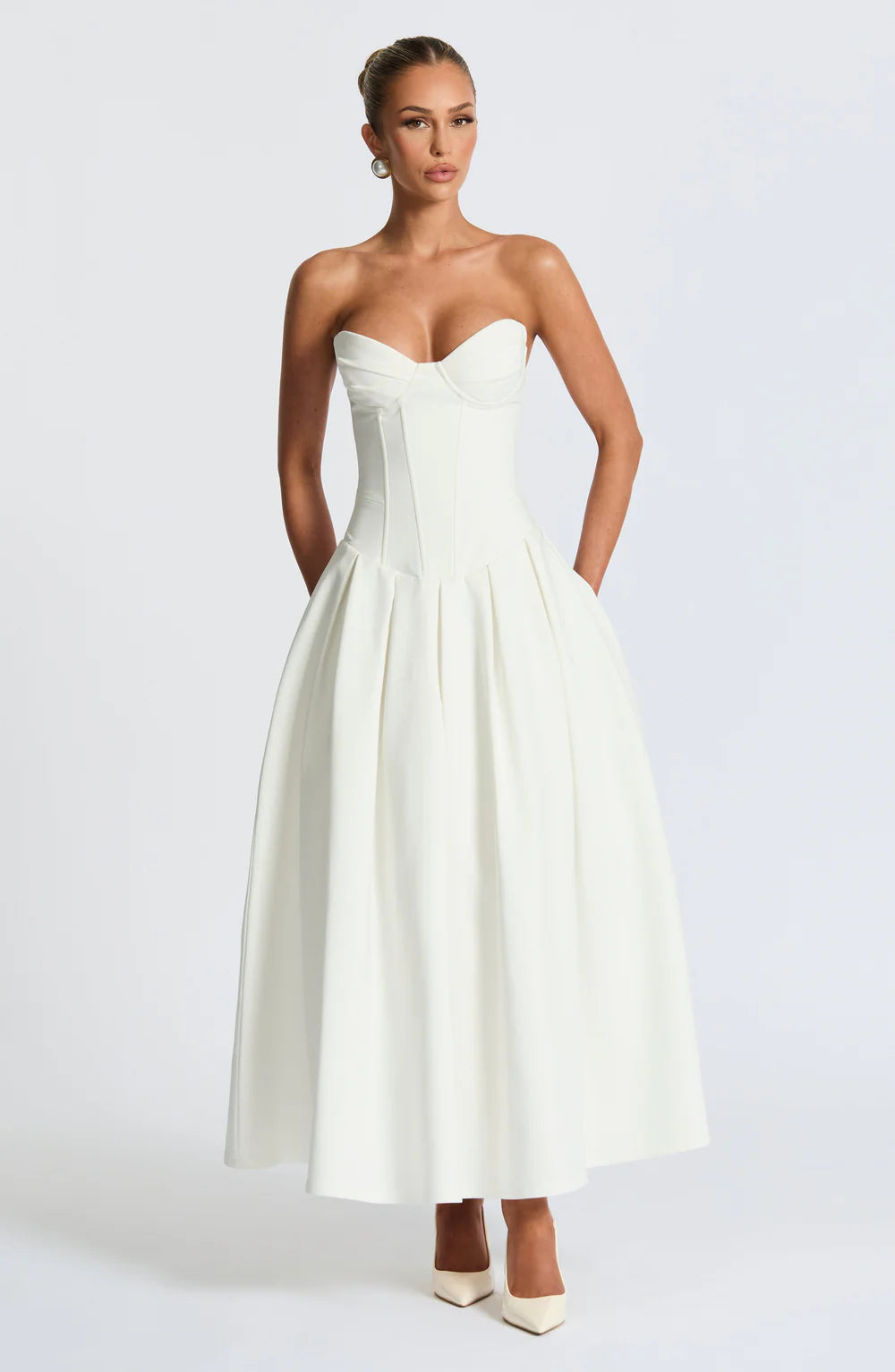 CAMILLE MIDI DRESS – IVORY