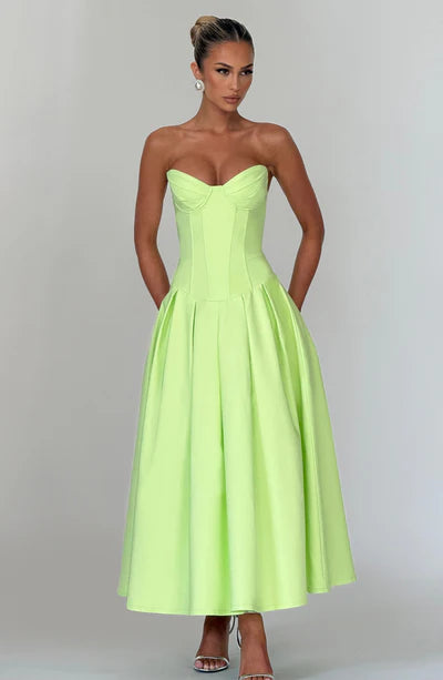 CAMILLE MIDI DRESS – LIME