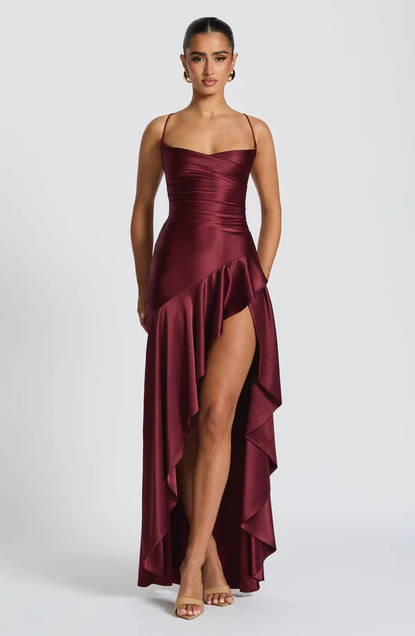 ISLA MAXI DRESS – CHERRY LACQUER