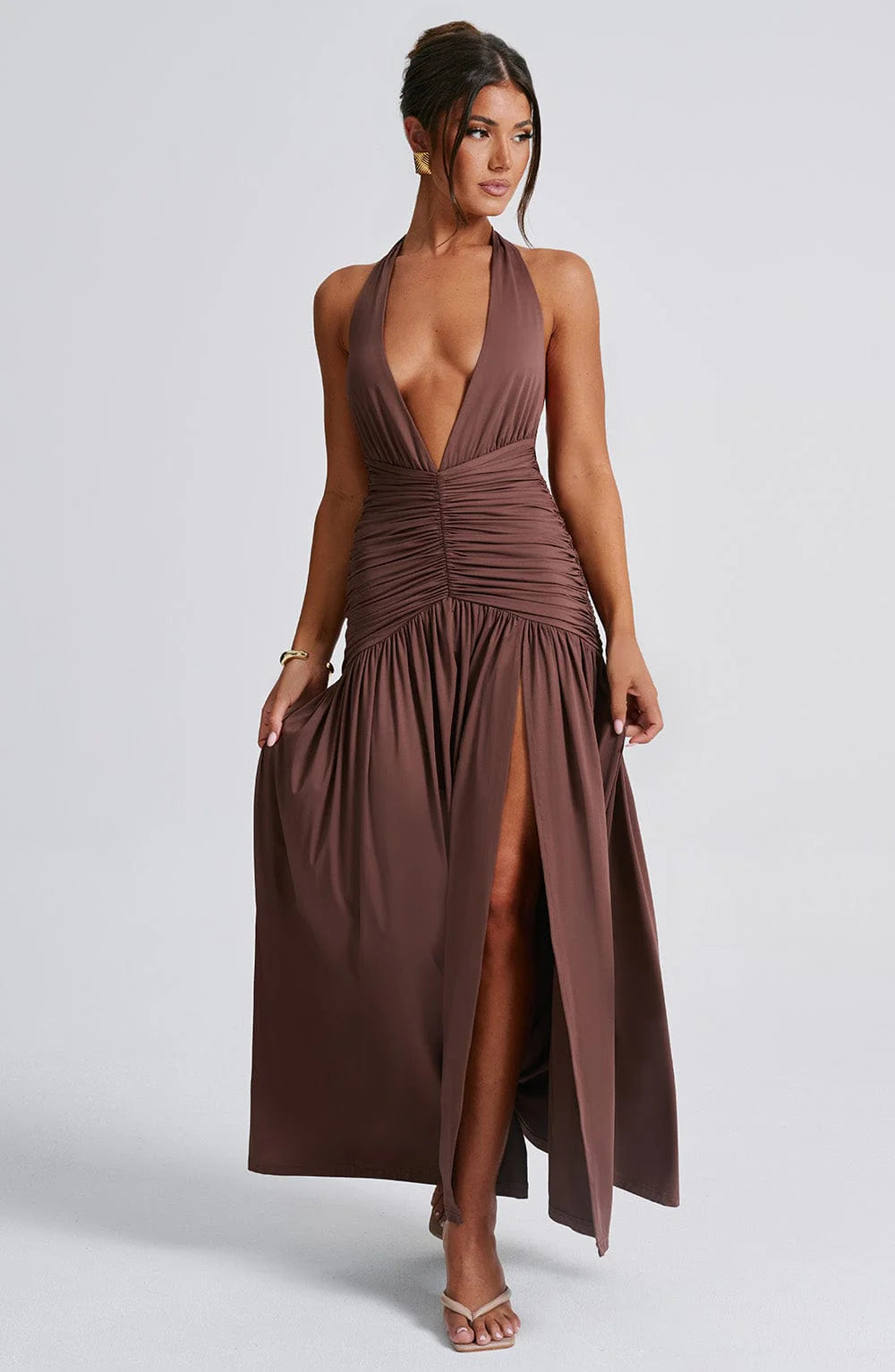 Lina Maxi Dress – Chocolate