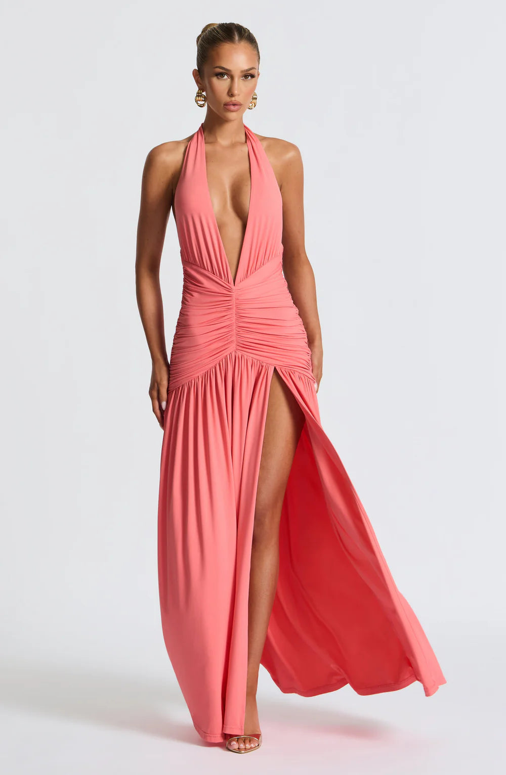 MELANIA MAXI DRESS - CORAL PINK