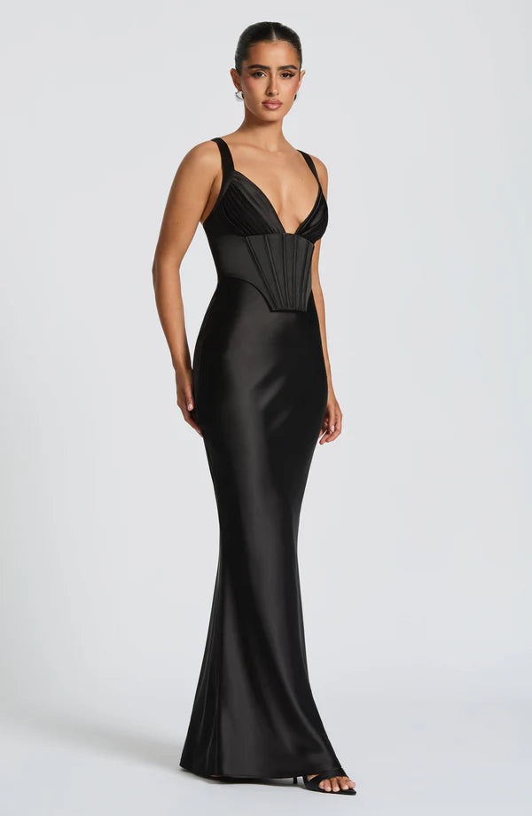 ALINA MAXI DRESS – BLACK